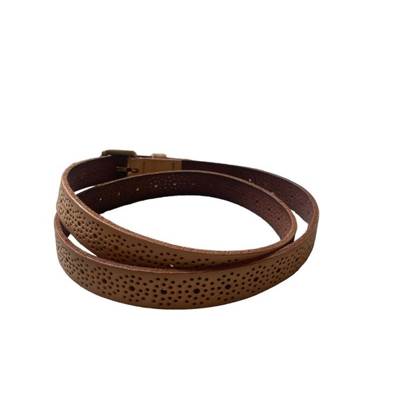 J. Crew Tan Perforated Genuine Leather Belt Medium - Picture 2 of 6